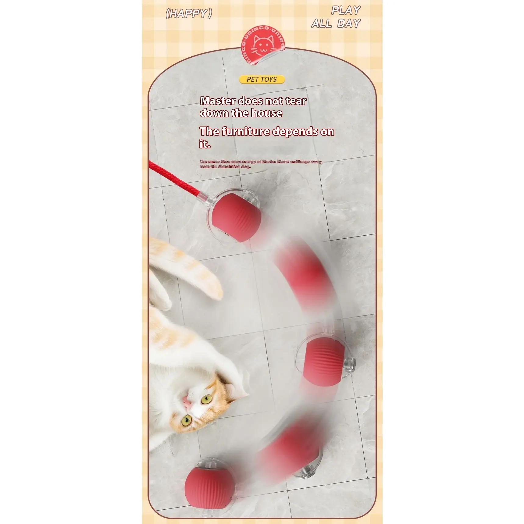 2Pcs Cat Interactive Ball Toys Automatic Rolling Ball Faux Tail Rechargeable Smart Pet Electric Toy Cat Training Imitate Mouse 2Pcs Cat Interactive Ball Toys Automatic Rolling Ball Faux Tail Rechargeable Smart Pet Electric Toy Cat Training Imitate Mouse