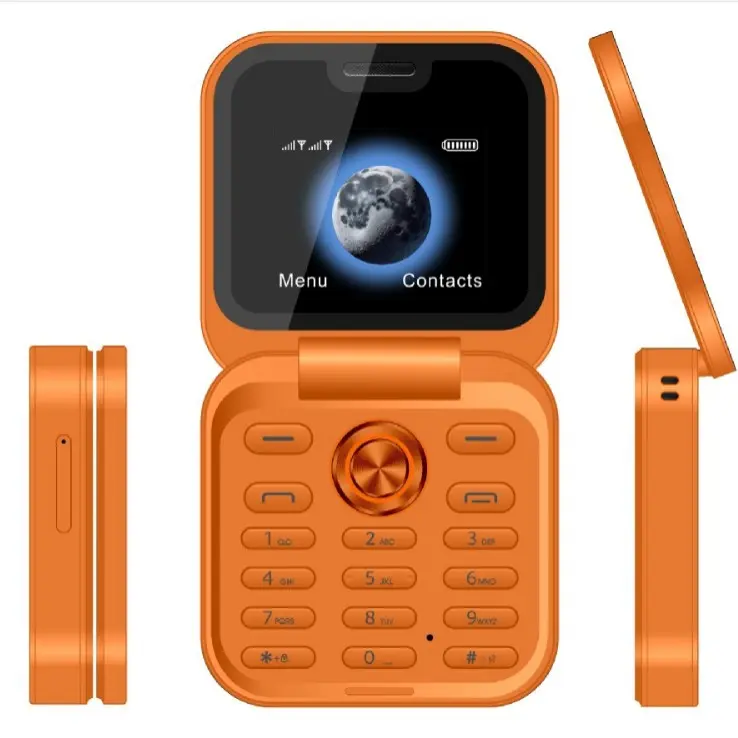 Foldable screen mobile phone, 2G mini phone, button flip phone, multi-language backup phone Cellphone Audio