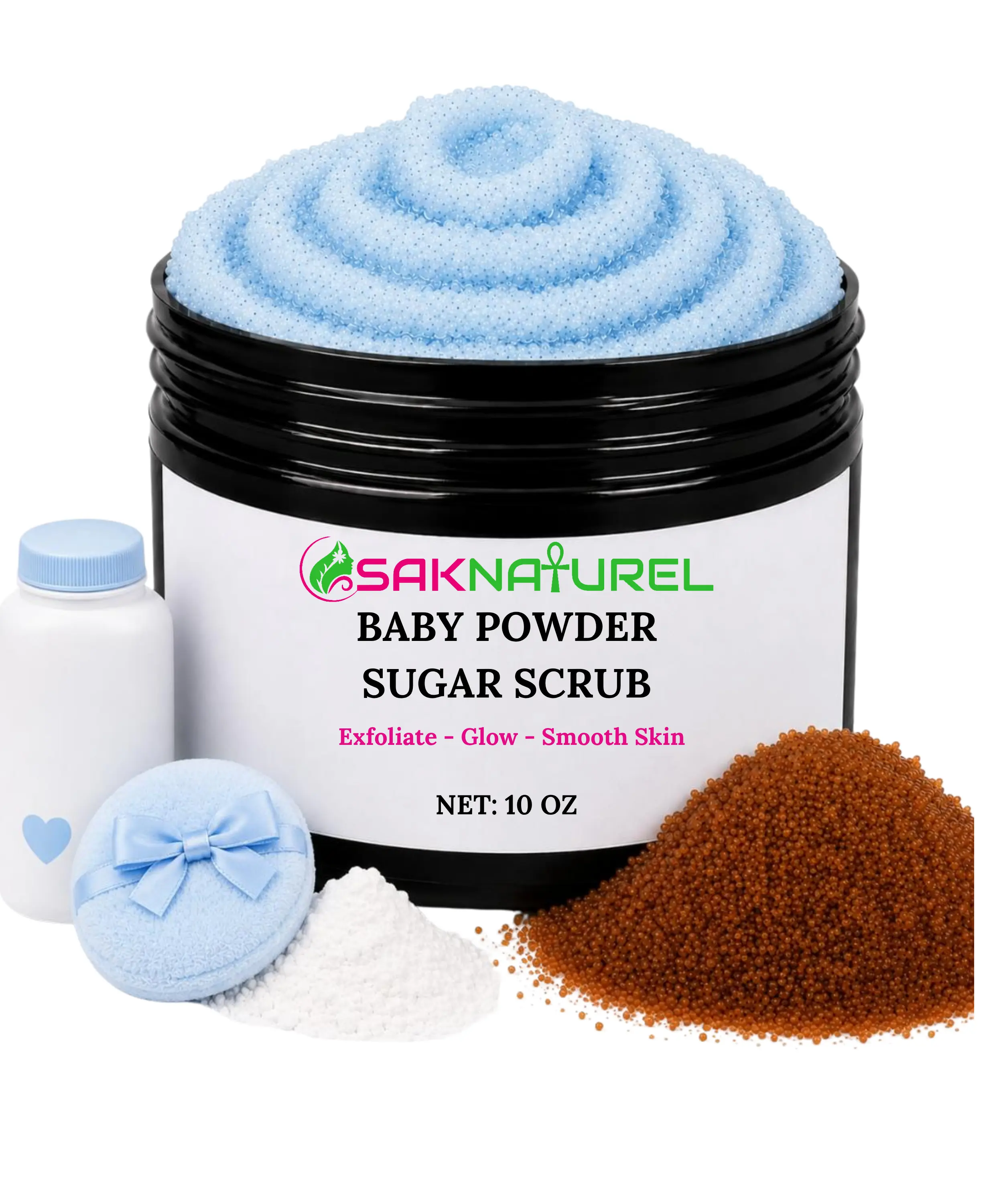 BABY POWDER SUGAR SCRUB BODY SCRUB,  Brightening Sugar Scrub for glowing Skin, Body Scrubs & peels, body scrubs, sugar scrubs, Skin exfoliater, Skin Brightening, Carrot complexion, Asosi Papaya Carrot