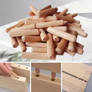 100pcs 6mm*40mm/0.23*1.57in Wooden Dowel Pins - Perfect for Furniture Woodwork Projects