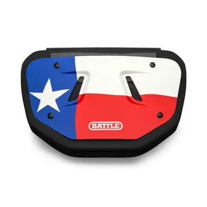 BATTLE Texas Flag Chrome Football Back Plate High-Impact Foam Interior Curved Design for Max Energy Disbursement Universal Fit