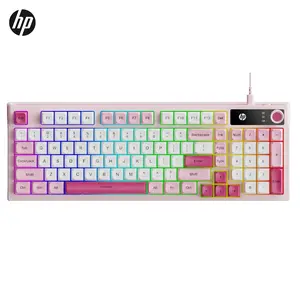 HP K500F Keyboard, RGB Lighting and PBT Keycaps Connectivity for PC, Gaming & Office Use, RGB Backlight Keycap