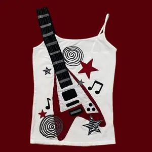 TOP Millennial Subculture Punk Rock Visual Kei Musical Note Camisole Vintage Top with Versatile Stylish Design for Casual Wear