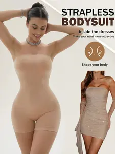 Strapless Shapewear Bodysuit for Women - Tummy Control Seamless Body Shaper, Butt Lifter & Thigh Slimmer, Compression Faja for Under Dresses, Daily & Party Wear, Underwear