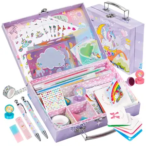 Nicpro 62 Packs Unicorn Stationary Set For Girls, Unicorn Kid Toys for Aged 6-10 Years Old, Cute Stationery Supplies Letter Writing Kit Gift for 5,6,7,8,9,10 - Little Girls Ideal Christmas Birthday Gifts