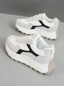 【 Thick soled and Tall Series 】 Spring Break 2025 New Women's Casual Shoes, Women's Thick soled Shoes, White Shoes, Comfortable Sports Shoes, Height Increase by 6cm, Party Shoes, Suitable for Short Women's Sports Style