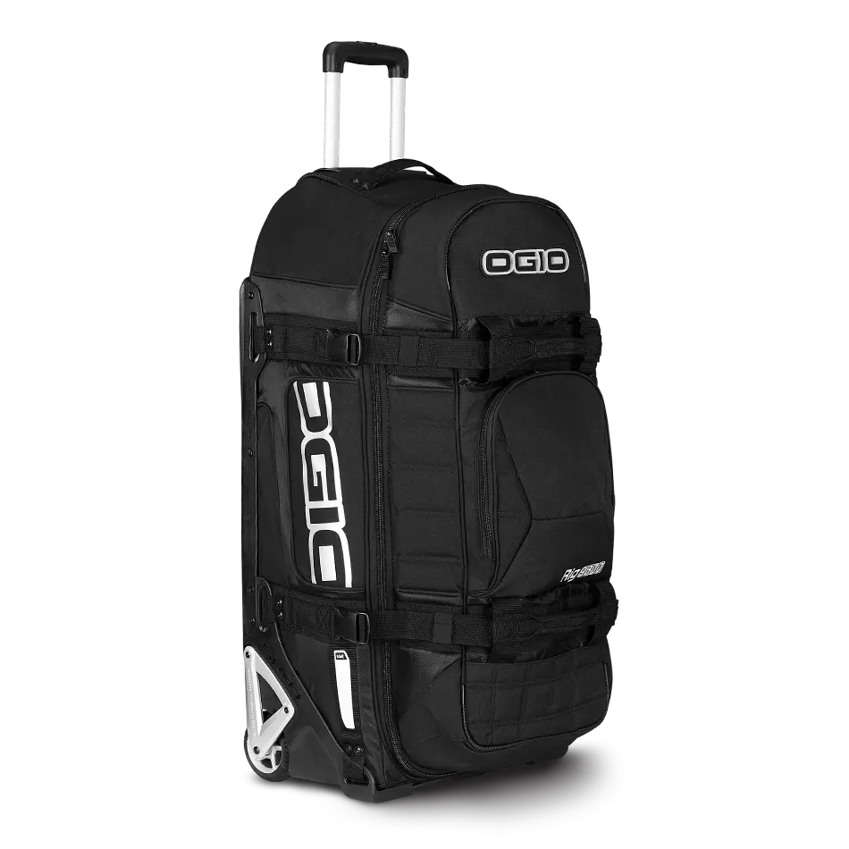 Ogio Rig 9800 Durable Luggage, Versatile Travel Bag with Over-Sized Wheels and Multi-LID Compartments, Black, Travel Luggage Bags, 4-Wheeled Travel Bags