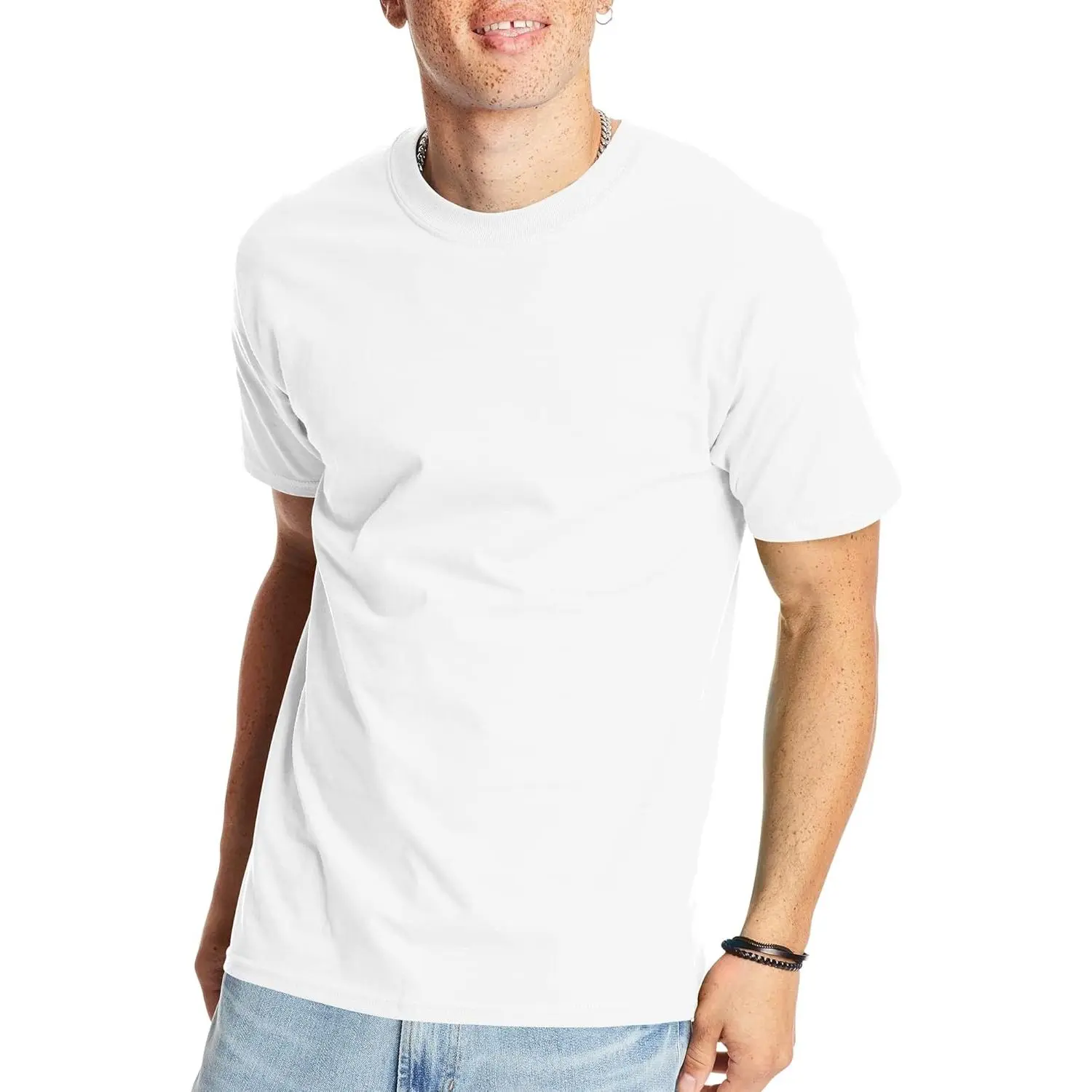 Hanes Men's Beefy-T T-Shirt, Heavyweight Cotton T-Shirts for Men, 1 or 2 Pack, Men's Tees (Tall