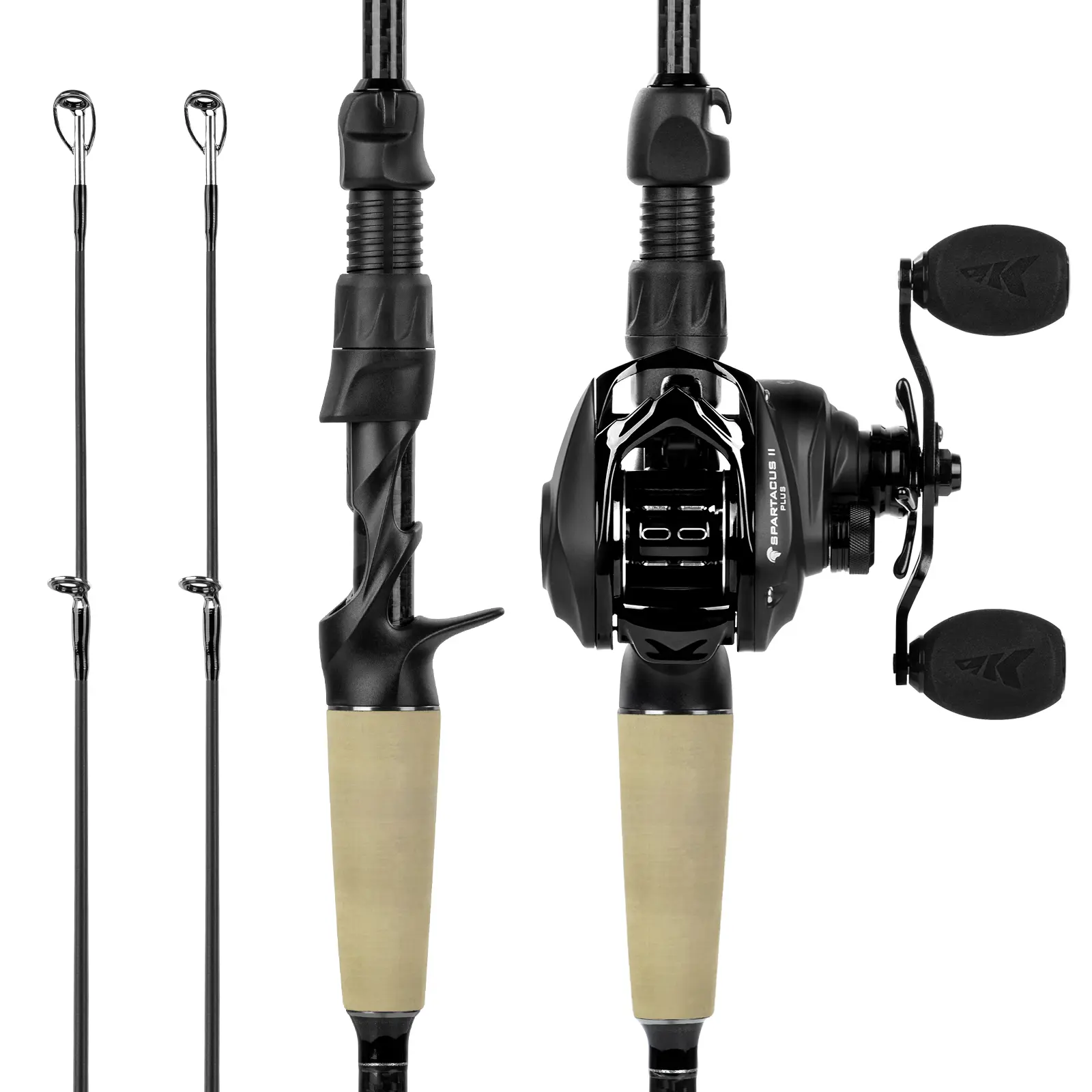 KastKing Spartacus II Plus Spinning & Casting Rod, IM6 Graphite Blank, Twin-Tip 2-Piece, Zirconium Guides, No-Slip Grip SummerVibes,SummerWinsSummer ,Survivals 4th of july accessories Smooth Fishing Reel