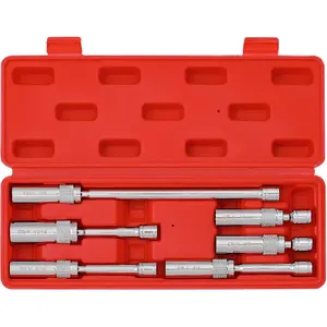 6PCS 3/8" Drive Thin Wall Magnetic Swivel Spark Plug Socket, 12 Point, 1MM Thin Wall, 14MM, 9/16", 5/8", 13/16"