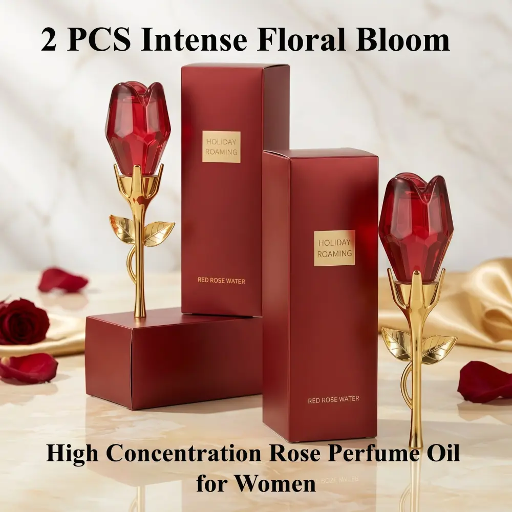 2 Pack Midnight Rose Eau de Parfum for Women, 50ml 1.69 fl.oz Long Lasting Intense Floral Scent, Concentrated Rose Oil Fragrance, Sexy & Elegant Midnight Bloom, Unique Bottle Design, Ideal for Night Party & Special Occasions, Gift for Girlfriend