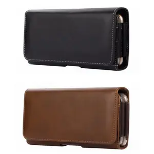 Dual Phone Holster pouch PU Leather Belt Loops Card Slot Magnet Man Waist Bag Carrying Perfect For Outdoor Daily Use