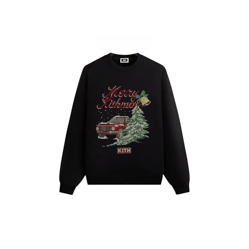 Kith Kithmas Needlepoint Nelson Crewneck Black (men) by StockX