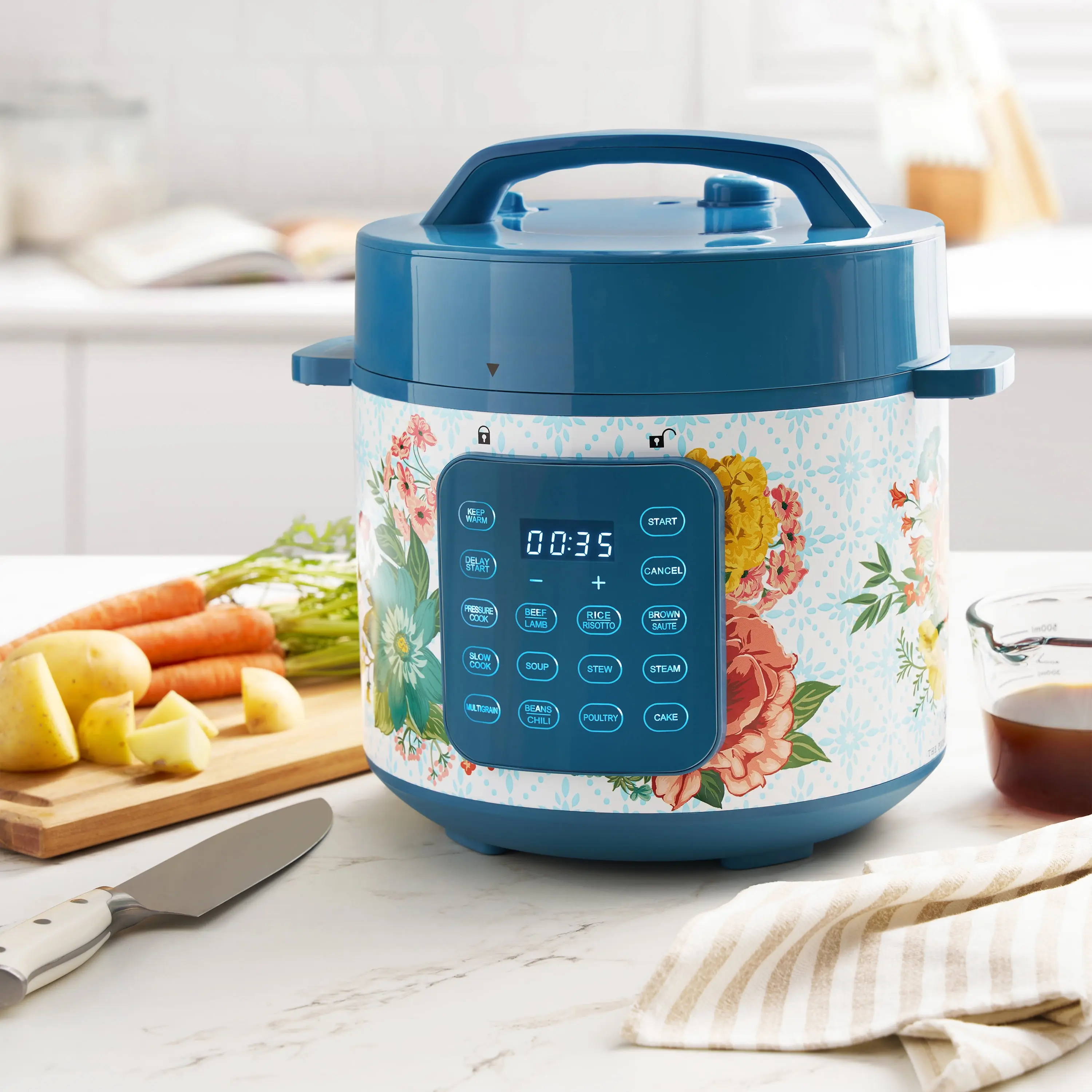 6-Quart Pressure Cooker, Touch Control Display with Convenient Digital Controls, For Family Meals Soups Stews & Everyday Cooking, Electric Pressure Cooker Multi Cooker Kitchen Appliance