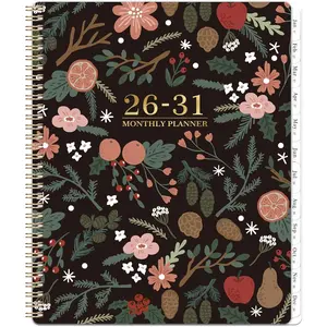 2026-2031 Monthly Planner - 5 Year Planner/Calendar, 5 Year Calendar 2026-2031 Monthly Planners with Tabs, Jul. 2026 - Jun. 2031, 9" x 11", -Wire Binding, Double-Side Pocket - Pinecone