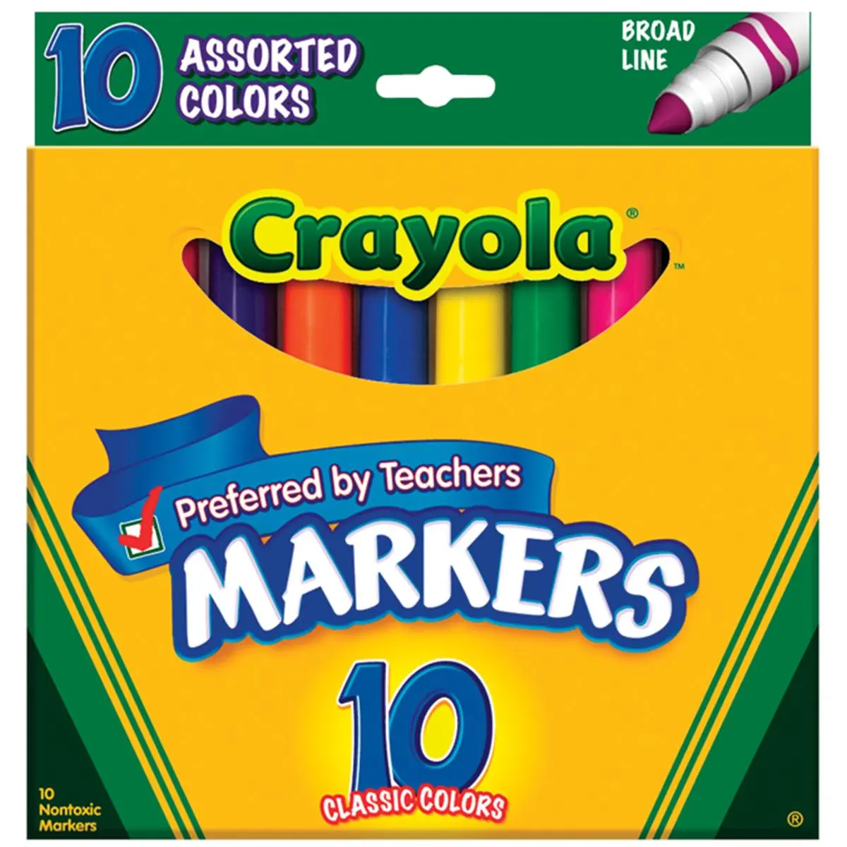 Crayola 58-7725 Multicolor Broad Line Markers, Thick Lines Office Stationery Writing Tool for Coloring, Drawing in Computers & Office Equipment