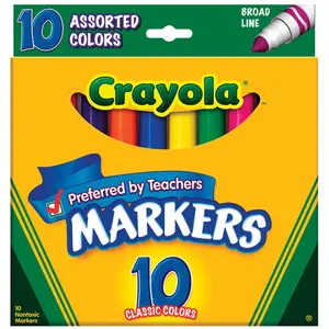 Crayola 58-7725 Broad Line Markers, Assorted Thick-Line Markers & Highlighters, Office Stationery Writing Tool for Coloring, Drawing in Computers & Office Equipment