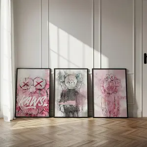 Figure & Hypebeast Decor Wall Art, Hypebeast Room Decor, Hypebeast Wall Art Poster Set of 3, Dopamine Decor Unframed Poster