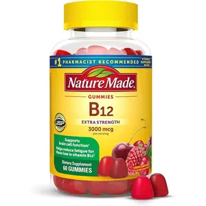 Nature Made Extra Strength Vitamin B12 Gummies 3000 mcg per serving, B12 Vitamins for Energy Metabolism Support, 60 Gummy Vitamins, 30 Day Supply