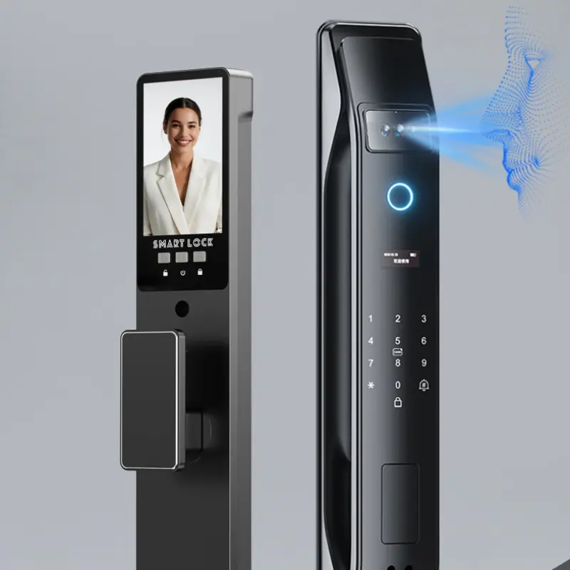 Tuya Smart 3D Face Door Lock Door Safety Lock Smart Video Lock Security Camera Monitor Intelligent Fingerprint Password Biometric Electronic Key Unlock Smart Door Locks Smart Lock With Camera