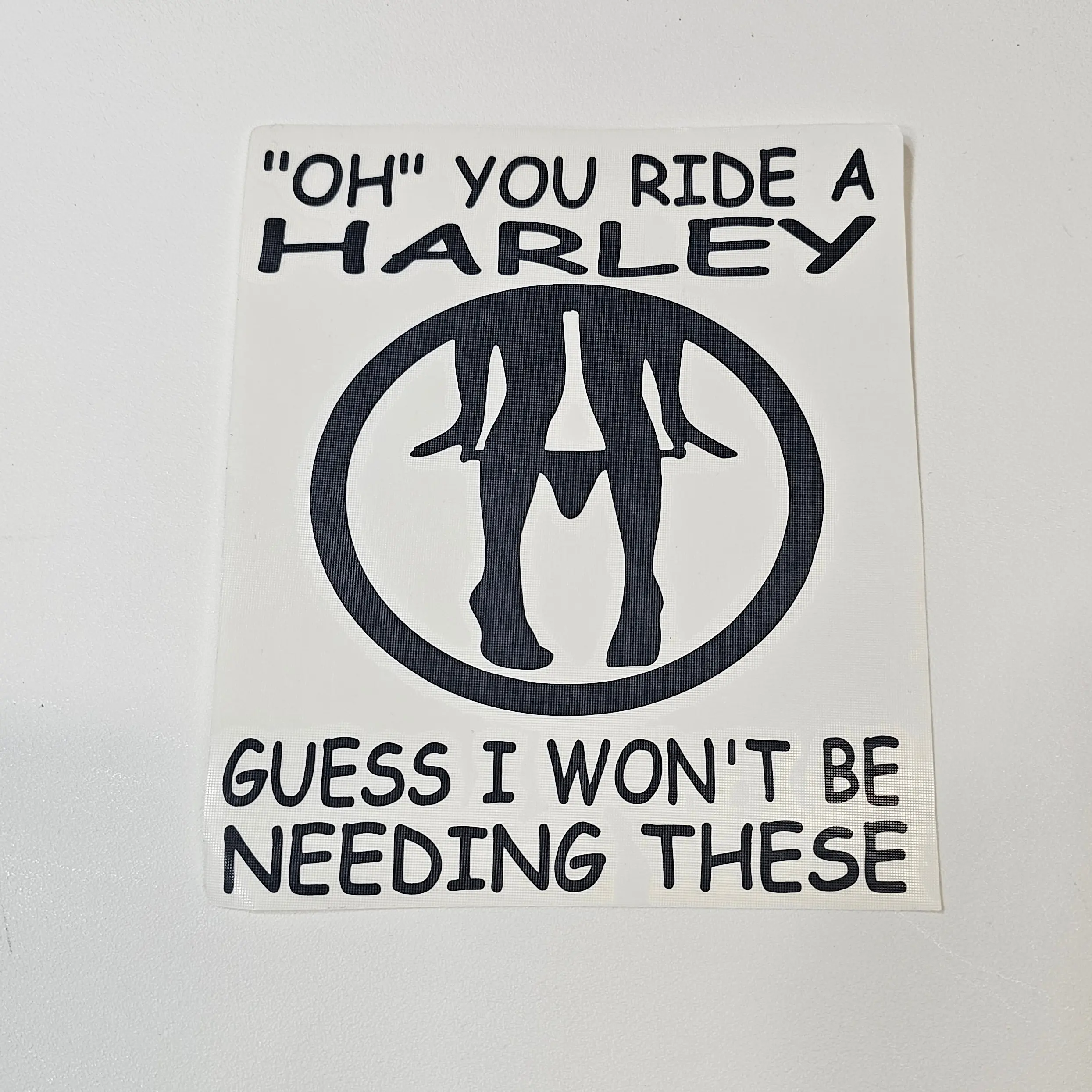 Harley Panty Dropper Vinyl Decal 5 x 6 Inches Black Humorous Design for Playful Decor
