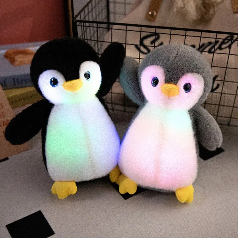 Cute Penguin Plush Toy LED Light Night Lamp, Decorative Night Light, Adorable Stuffed Animal Toy, Bedroom Bedside Decoration, Perfect Gift for Birthday, Valentine's Day, Halloween, Christmas