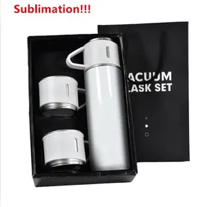 Sublimation Vacuum Flask Gift Set Box With 3 Mini Cups