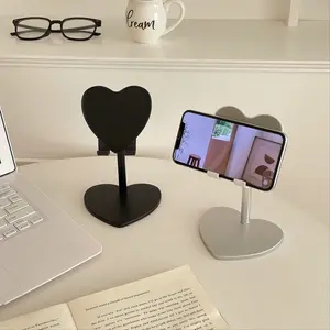Heart-Shaped Phone Stand Desktop Tablet Holder Adjustable Height Support Stand, Perfect for Watching Movies, Simple and Clean Design, Tablet Phone Mount