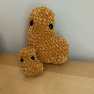 Chicken Nugget Jumbo and Mini Crochet Handmade Plushie Amigurumi