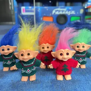 Troll Doll, 1/6 Counts 10cm Colorful Hair Troll Doll, Funny Trolls Dolls, Cosplay Halloween Party Toy Costume Props, Home Decor, Festive & Party Supplies