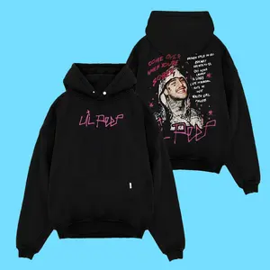 Vintage Rapper Lil Peep Double Sided Print T-shirts Men Women Fashion Hip Hop Oversized Short Sleeve T Shirt , Top Men's and Women's Clothing
