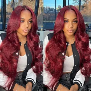 99j Color P4/27 Highlight Color Blonde Color Red Color Body Wave Wig 200% Density Burgundy 13x6 Full Frontal Human Hair Wigs Natural Black Lace Front Wigs Human Hair Brazilian Lace Wigs