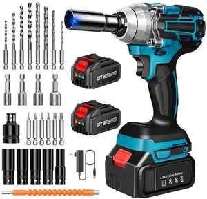 36V Cordless Impact Wrench,Rechargeable Brushless DualPurpose Wrench 1/2 inch,2Pcs 3.0Ah Battery,5 Sockets,Fast Charger and Tool Box,High Torque Power Impact Gun for Car/Home Electric Tool Christmas Gifts For Father Or Husband