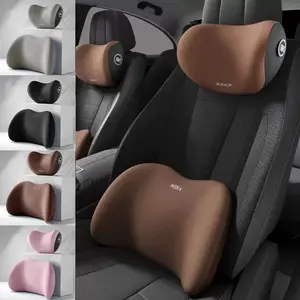 Car Driving Car Pillow Set Neck and Waist Black Foam Neck Pillow Memory Lumbar Pillow