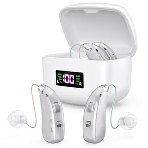 Foahinio Noise Canceling Hearing Aids with Advanced DSP Chip 96-Hour Runtime Digital Display and Charging Case Healthcare Kit clear sound