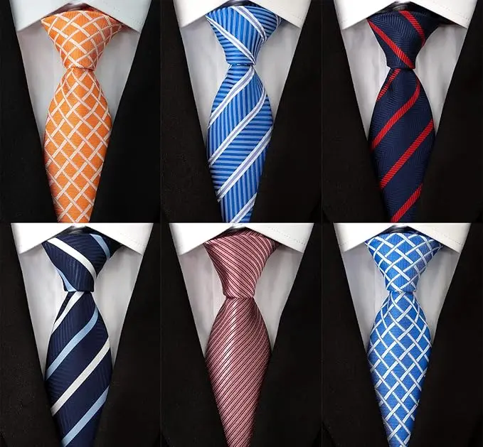 Men's 6-Piece Classic Silk Woven Jacquard Necktie Set - Casual Comfy Tie for Formal Wear & Everyday Use, Automotive & Motorcycle Assembly-Disassembly Tools Accessory, Ideal Birthday Gift for Friends