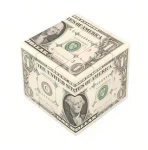 3x3x3 Speed Magic Cube - Unique $1 Bill Federal Note Themed Rubik's Cubes, White Plastic Durable Puzzle Toy for Adults & Beginners, Ideal for Competitive Play & Learning