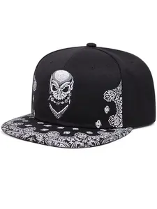 2025 Personalized Flat brimmed Flat Bill Hat Paisley Pattern Skeleton Embroidery Skateboarding Hat Mountain Climbing Sunshade Hat Daily Life Leisure Commuting Baseball Hat Adjustable Hat Adjustable Caps Unisex Customizable Hats, Embroidered Baseball Cap