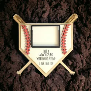 We hit a Homerun Baseball or Softball Picture frame for mom or dad, mothers day or fathers day gifts