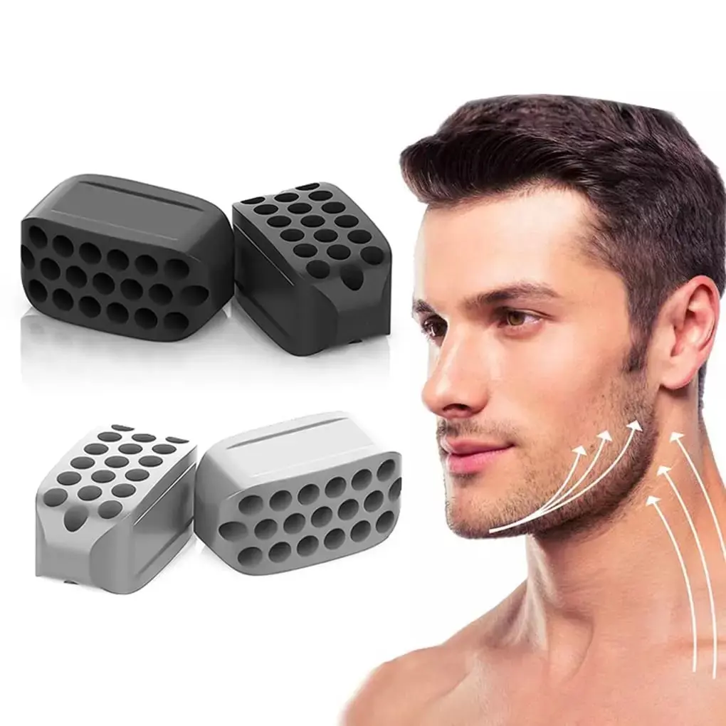 Slimmer Face Jawline Exerciser - Seventh Gen Silicone Masseter Trainer for Defined Jawline & V-Shape Facial Toning (Black) Daily