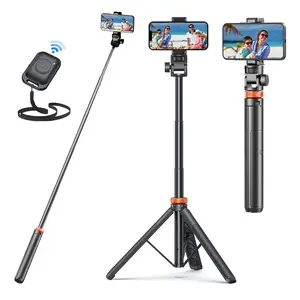 61'' Professional Phone Tripod + Selfie Stick with Remote,Upgraded Stable Stand Compatible with iPhone16/15/14/13 & Android,Travel Ready Design