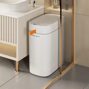 Joybos Rechargeable Bathroom Trash Can with Lid (Charging cable and batteries not included) ,Motion Sensor Trash bin Automatic Touchless, Auto-Adsorption Slim Smart Kitchen Garbage Can for office TikTokShopBacktoSchool