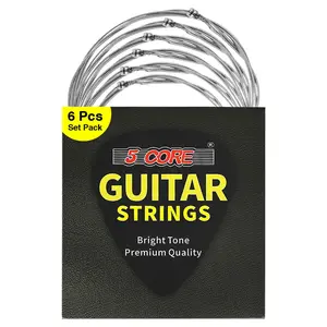 5Core Electric Guitar Strings Nickel 0.009-.042 Gauge W Bright Tone for 6 String Guitars Does not apply