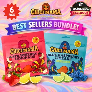Chici Mama Dried Mango Best Sellers Bundle 6-Pack | Blue Raspberry Limeade + Strawberry Lemonade | Better-For-You Sweet Treat | Healthy Snacks for Adults and Kids