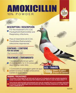 AMO-XICI-LLIN 100g Bird Healthcare Powder, Targeted Bird Supplements for E. Coli, Paratyphoid, Salmonella & Respiratory Infections