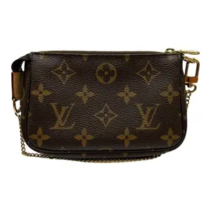 Pre-owned LOUIS VUITTON Coated Canvas Small Leather Goods MINI POCHETTE MONOGRAM WRISTLET