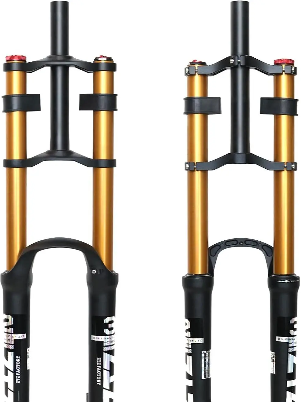 ZTZ Double Shoulder MTB Air Fork, 180mm Travel Adjustable Rebound Suspension Front Fork for 26/27.5/29 Inch XC AM Mountain Bikes kit converion