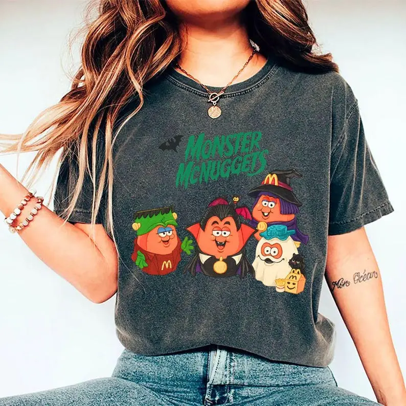 Comfort Color Retro Monster Nuggets Shirt, Vintage Halloween Shirt, Halloween Monsters Shirt, Nostalgia Halloween Tee