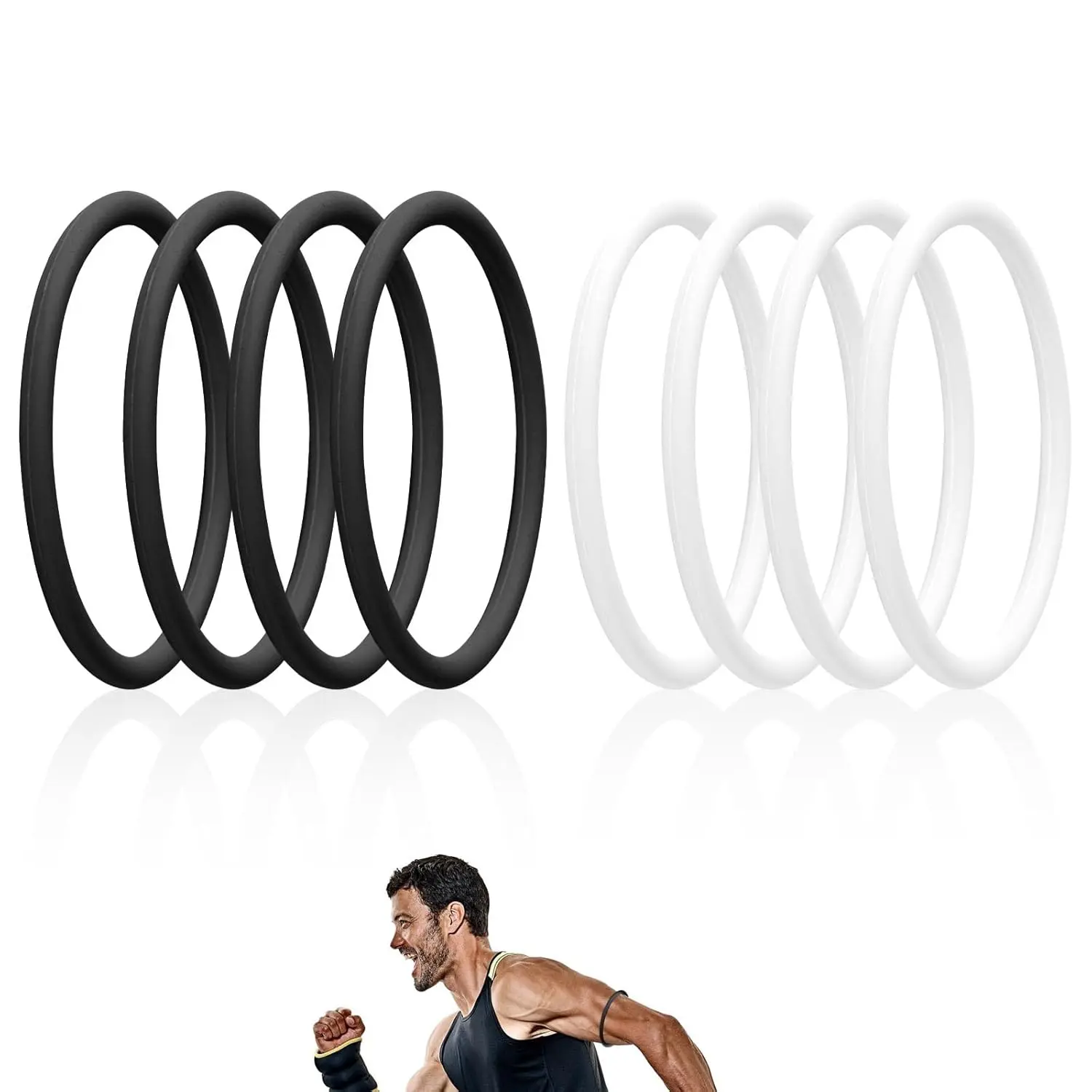 8 Pcs-Black and White