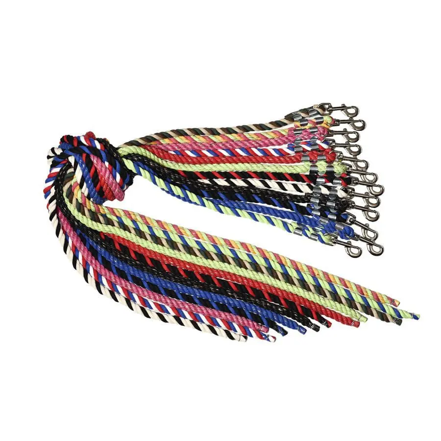 Perri's Amish-Made Glitter or Multi-Colored Cotton Horse Lead Rope, Assorted, 1/2" x 6'